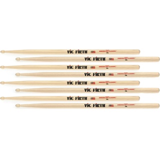 VIC FIRTH American Classic Series Drumsticks - 7A - American Hickory - Holz Tip - Natur- 4 Paar Value Pack