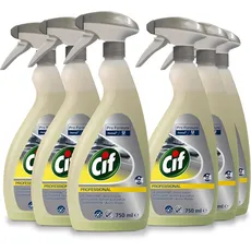 Cif Professional Fettlöser, anwendungsfertig, parfümfrei, aluminiumverträglich, geeignet für Lebensmittelbereiche, 6 x 0,75 Liter Sprühflaschen