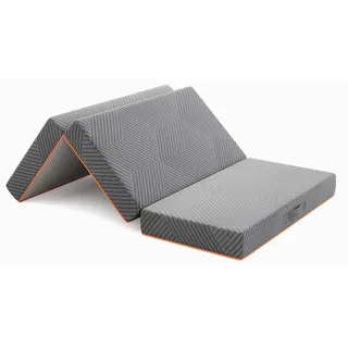 Klappmatratze - Dreiteilige Schaummatratze - Gel-Memory-Schaum - 140 x 200 x 15 cm - Für Gästebett, Camping und Reisen