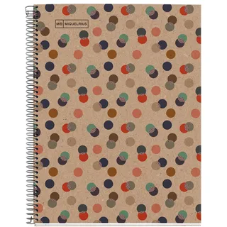 Miquelrius - 100 Prozent recyceltes Notizbuch, 1 Farbstreifen, A4, 80 karierte Blätter 5 mm, 80 g Papier, 4 Löcher, Einband aus recycelter Pappe, Öko-Konfetti-Design
