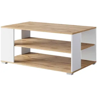 P & B Couchtisch Narobi-I Weiß Eiche 60 x 45 x 100 cm