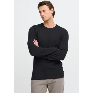 Blend Rundhalspullover "BHREDHILL crewneck" mit Markenlabel, aus Baumwolle, Slim Fit, ohne Verschluss, schwarz