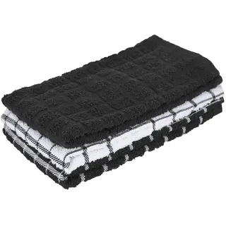 Ritz Kitchen Creations 100% Baumwoll-Frottee-Geschirrtuch, Schwarz, 3-Pack Towels, 3