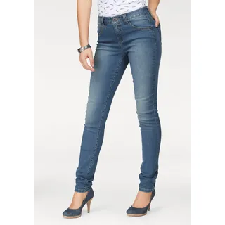 Arizona Slim-fit-Jeans »Curve-Collection« hohe Leibhöhe, Five-Pocket-Design, Zip-Fly, blau