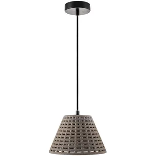 Paco Home Pendelleuchte »GITTA«, 1 flammig, Leuchtmittel E27   ohne Leuchtmittel, Hängelampe LED, E27 Gitter Lampe Wohnzimmer Esszimmer Küche Beton, grau