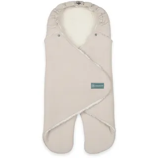 emma & noah Einschlagdecke mit Füßen, 0-8 Monate, Babydecke für Babyschale, Maxi Cosi®, Kindersitz für Herbst und Winter, Gefüttert, Maximale Bewegungsfreiheit (Essential Beige)