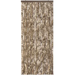 Türvohang Flauschvorhang viele Farben Größen Fliegen Insektenschutz Camping Wohnwagen - braun-beige-meliert - 56 - 100 cm X 185 - 220 cm X 185 - 220 cm