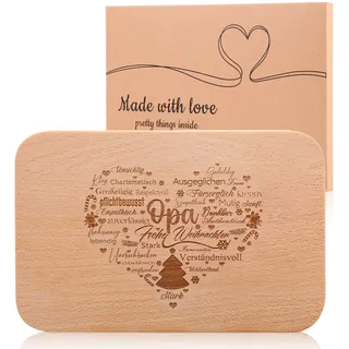Geschenkidee für Opa mit Gravur - Frühstücksbrettchen holz als Weihnachtsgeschenke - Weihnachtslob