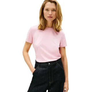 Tommy Hilfiger Women's TH Script REG C-NK SS Tee WW0WW47809 S/S T-Shirt, Pink (Bonita Pink), L, Rosa (Bonita Pink), L