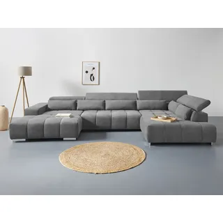 Cotta Wohnlandschaft Polyester U-Form 6-Sitzer Grau