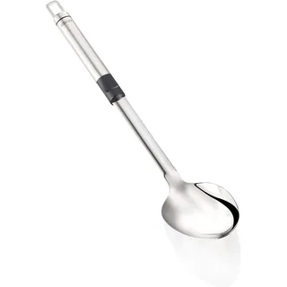 Leifheit Gemüselöffel Servierlöffel mit praktischer Aufhängeöse, Servierbesteck, Saucenlöffel, silber