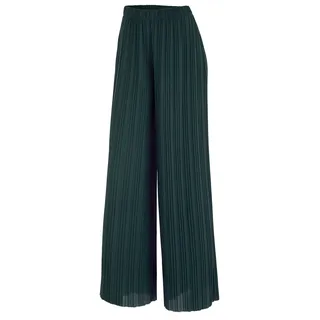 Lock and Love Damen Knöchel-/Maxi-Plissee-Hose mit weitem Bein Palazzo-Hose mit Kordelzug/Gummizug - Grün - S/M