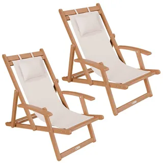 Juskys Sonnenliege 110 x 60 x 110 cm Creme