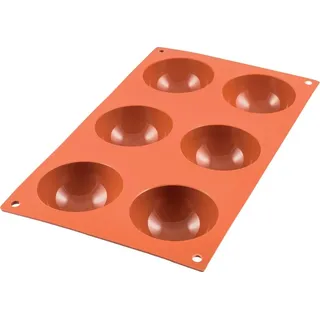 silikomart 193025 Backform Halbkugel - 6er Form, Terracotta