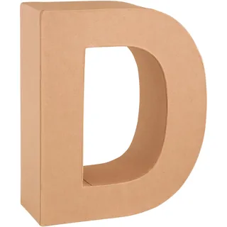Glorex  Glorex 6 2029 104 - Papp - Buchstabe D, Buchstabe aus brauner Pappe, ca. 17,5 X 5,5 cm groß, zum bemalen und bekleben, für Serviettentechnik und Décopatch, ideal als Dekoration
