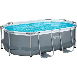 Bestway Pool SET Power Steel 5614A , Blau, Grau, Weiß , Metall, Kunststoff , Uni , 200x84x305 cm , Freizeit & Co, Pools & Wasserspaß, Pools, Aufstellpools