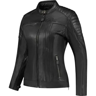 Rusty Stitches Alice Damen Motorrad Lederjacke, schwarz, 42 - Schwarz