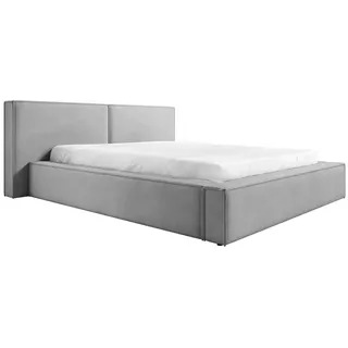 FEDVE Polsterbett Doppelbett Lopra Bett Bettkasten 200x200 cm Hellgrau (Magic Velvet 2240) - Hellgrau