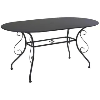 GARTENTISCH ANTHRAZIT 160X90 CM H 72 CM AUS METALL MOD. NEW OLD