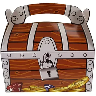cama24com Piraten-Party Schatzkiste Schatztruhe für Mitgebsel & Give-Aways auf dem Kindergeburtstag Mottopartys & Schatzsuche 15,5 x 15 x 9 cm 6 Stück von Palandi®