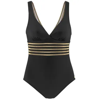 LASCANA Badeanzug »Elodie« mit trendigem Materialeinsatz, goldfarben),
