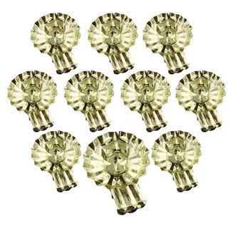 MIJOMA Baumkerzenhalter in Zapfenform Gold – 10 Kerzenclips aus Metall mit Kugelgelenk und Tropfschutz für Weihnachtsbaumkerzen