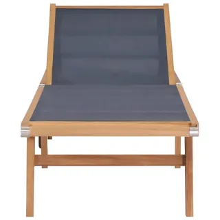 vidaXL Sonnenliege 206 x 60 x 35 cm braun/grau klappbar inkl. Rollen