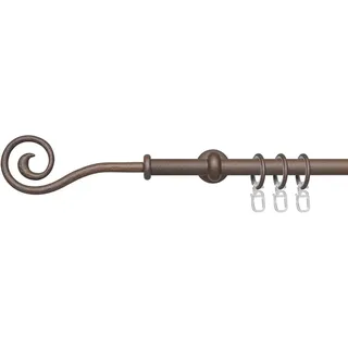 Gardinenstange LIEDECO "Esp Spirale" Gr. 4, braun (rost), L:240cm Ø:16mm, Metall, Gardinenstangen, Gardinenstange, 1-läufig im Fixmaß Ø 16 mm