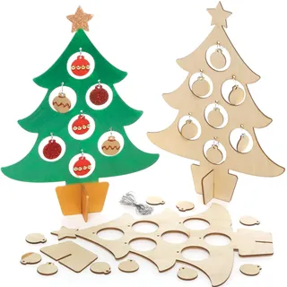 Baker Ross Weihnachtsbaum Dekoration Bastelset aus Holz 2er-Pack