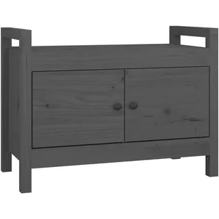 Flurbank Grau 80x40x60 cm Massivholz Kiefer - Grau