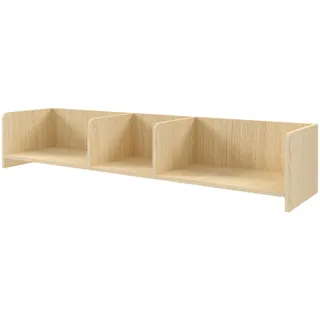 Beautysofa Wandregal Positivo mit Trennwänden, 140 cm, Mavelie-Eiche , Eichefarben , Holzwerkstoff , 143x27x27 cm , Wohnzimmer, Regale, Wandregale