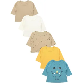 Langarmshirt TUPTAM "Shirt Baby Jungen Langarmshirt 5er Set", Mädchen, Gr. 104, gelb (gelb_braun_löwe_pfeil_beige), Obermaterial: 100% Baumwolle CO., Shirts Langarmshirt