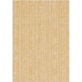 Steffensmeier Outdoorteppich 140/200 cm Jordis , Gelb , Textil , Gestreift , Rechteckig , 140x200 cm , wasserabweisend , Teppiche und Böden, Teppiche, Outdoorteppiche