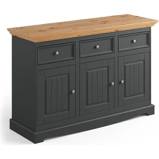 Kommoden Lowboard Luxus Landhaus Sideboard Möbel Kommode Hochglanz Sideboards - Schwarz
