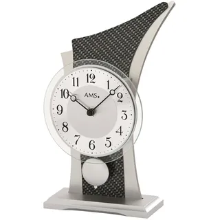 AMS Moderne Tischuhr mit Quartzwerk, batteriebetrieben - Modern Style Quartzpendel-Tischuhr 26cm- 1140