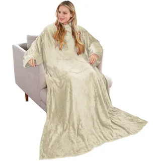 Catalonia Classy Tragbare Decke mit Ärmeln Geschenk für Erwachsene Frauen Männer, Extra Weiche Warme Kuschelige Mikroplüsch Leichte Fleece Kuschelige Körperdecke, TV Wrap Überwurf Decke mit Tasche