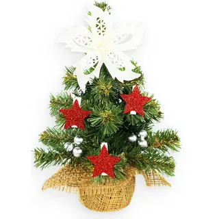 Geschmückter künstlicher Weihnachtsbaum mit 23 Ornamenten TINY 5 im Topf 25 cm - Bunt
