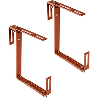 Xclou Blumenkastenhalterung ohne Bohren, Balkonkastenhalter, Haken und Halter, terrakotta