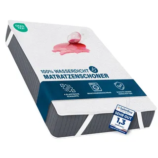 Utopia Bedding Matratzenschoner 90 x 200 cm Wasserdicht, Mit Elastisch Eckbändern, Oeko-TEX Zertifiziert Matratzenauflage Atmungsaktive, Matratzenschutz Weiß