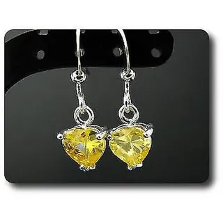 Ohrringe Topas Gelb 2x7 MM Vergoldet Weiß 18 K