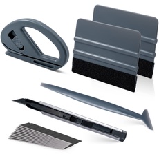 FOSHIO Auto Vinyl Werkzeug Kit Autofolie Grau Rakel Set für Tönungsfolie Auto Wrap, Folien Werkzeug Set für Wrapping, Micro Rakel, Filzrakel, Cuttermesser