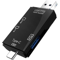 Vakoss USB-/MicroUSB-/USB-C-Leser (TC-R425X) (USB 3.0, Micro USB, USB-C), Speicherkartenlesegerät, Schwarz