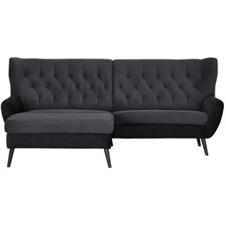 Stylife Ecksofa , Anthrazit , Textil , Buche , vollmassiv , Uni , Ottomane links, L-Form , 237x165 cm , Typenauswahl, Stoffauswahl, seitenverkehrt erhältlich, Rücken echt, Armteil links, Armteil rechts , Wohnzimmer, Sofas & Couches, Wohnlandschaften, Ecksofas