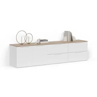 livinity® Wohnwand Piave Weiß/Sonoma 3 Teile