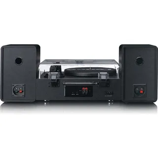 Lenco MC-760BK Stereoanlage DAB+, CD, MP3, Plattenspieler, Bluetooth®, Schwarz