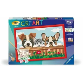 Ravensburger CreArt Kids 31 x 21 cm – Kunstnummer – Hunde und Katzen – Malset zum Malen nach Zahlen – ab 9 Jahren – 25908
