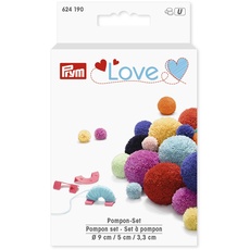 Prym Love Pompon Set, Kunststoff, Mint, pink, blau, One Size PRYM_624190-1