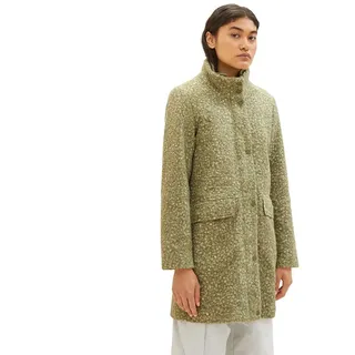 Tom Tailor 1037586 Boucle Mantel - Dark Pear Green Melange - M