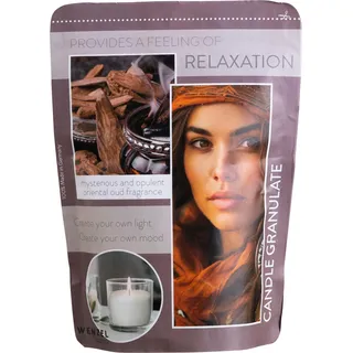 Wenzel Kerzenwachs Granulat 400g Weiß – Orientalische Note Duftwachs: Relaxation – DIY Duftkerzen Set inkl. Dochte & Anleitung – Kerzensand mit Duft – Made in Germany