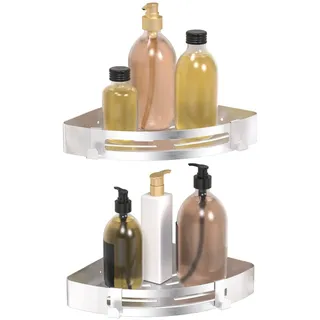 Bad-Organizer Duschecke Aufbewahrungsschrank - Aufbewahrung von Toilettenartikeln (Silber 2 Stk.)